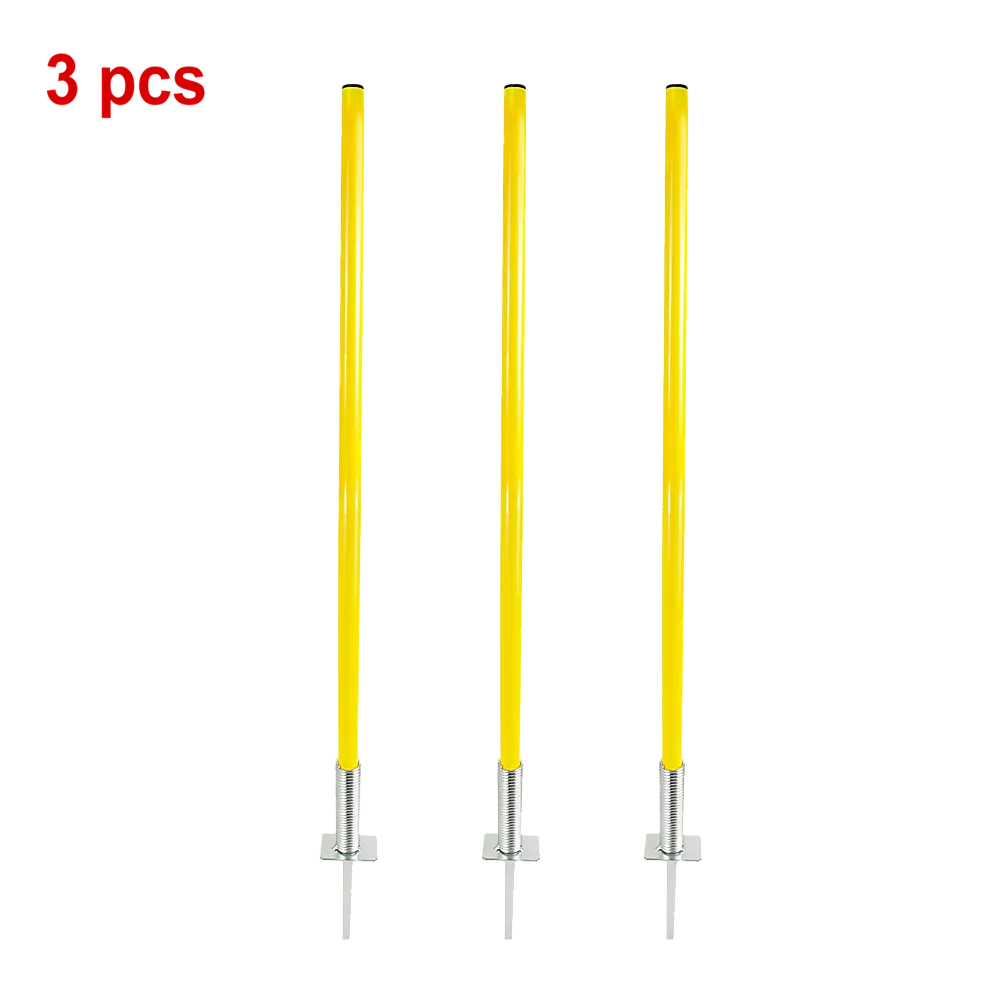 10 Lightweight Agility Slalom Training Poles - PVC & Metal Spike