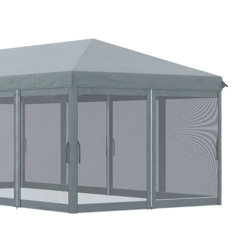 10' x 20' Pop Up Canopy Tent with 6 Removable Mesh Sidewalls - Gray