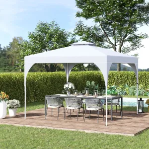 10x10 ft Easy Outdoor Pop Up Party Tent with Carrying Bag -  White