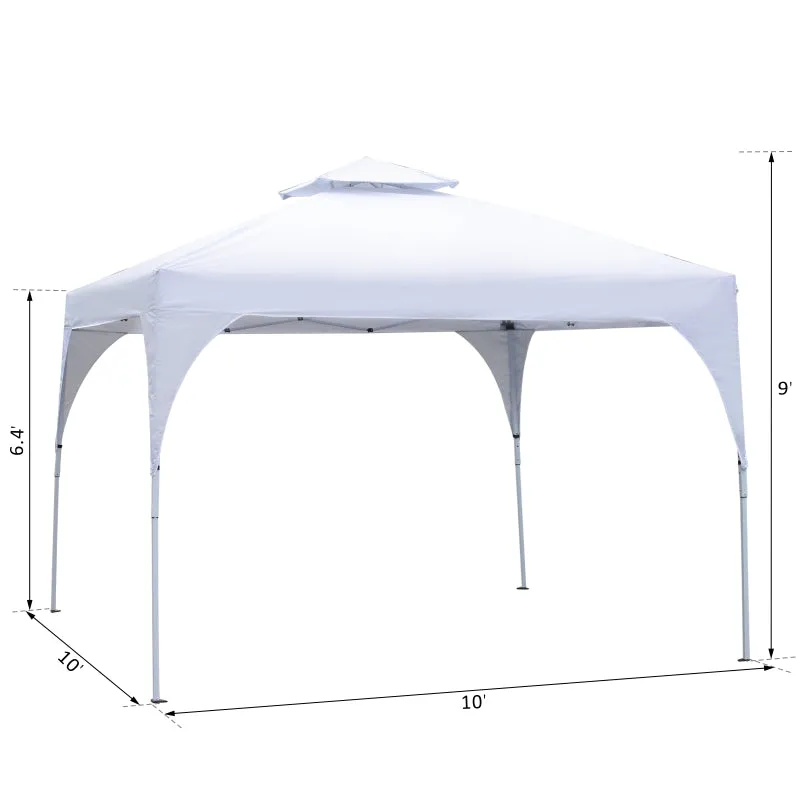 10x10 ft Easy Outdoor Pop Up Party Tent with Carrying Bag -  White