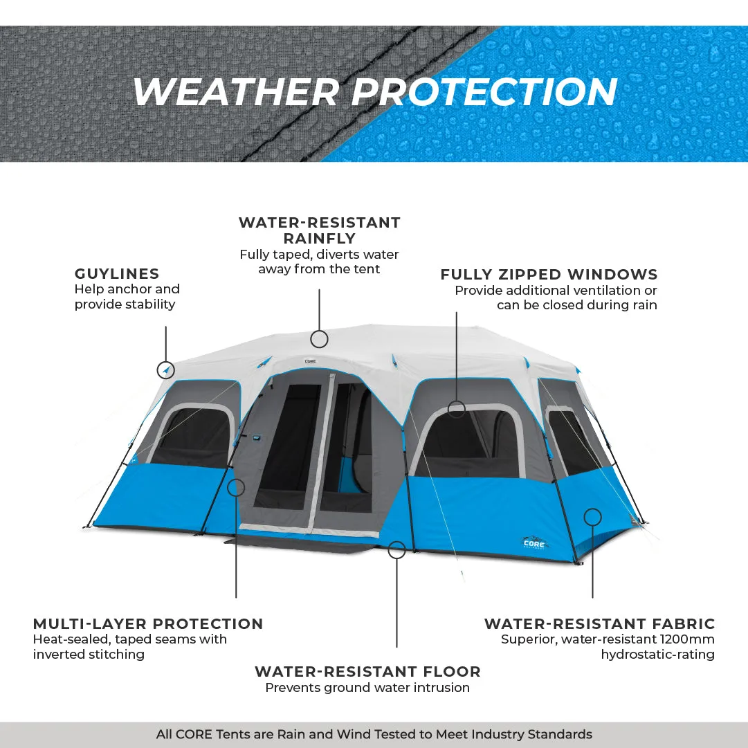 12 Person Lighted Instant Cabin Tent 18’ x 10’