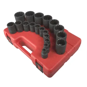 19 Piece 1/2‚¬� Drive 12 Point SAE Impact Socket Set