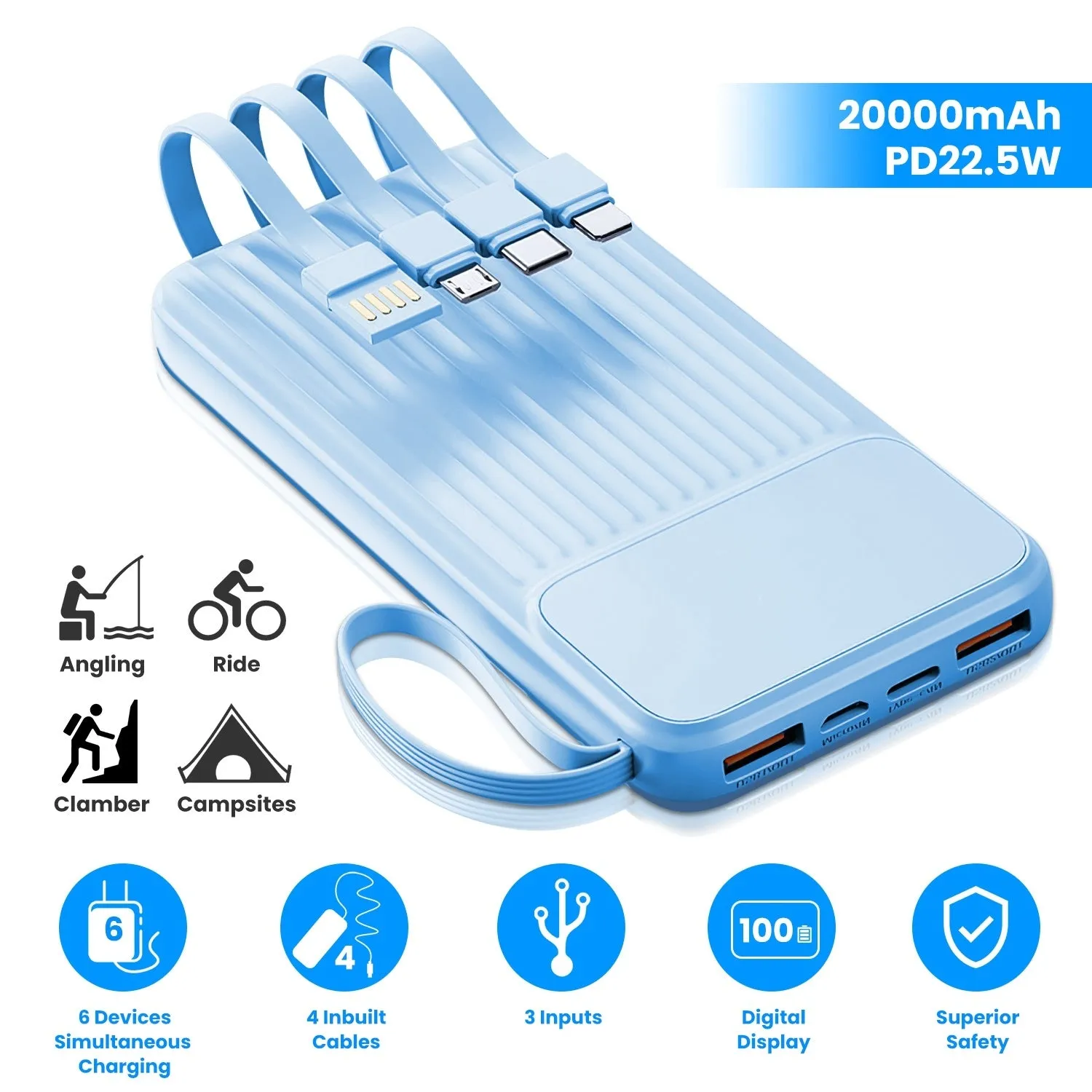 20000mAh Fast Charging Power Bank Portable Charger