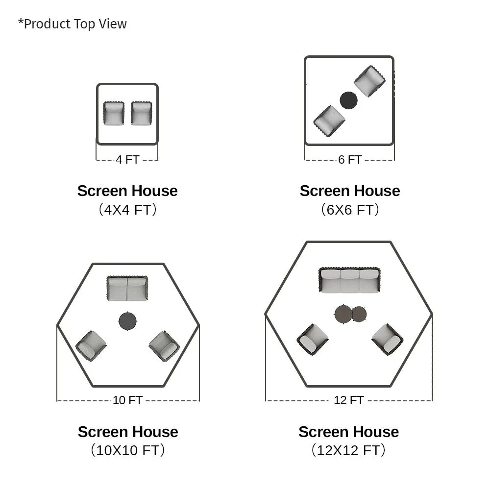 6x6 Ft Pop-Up Screen House Tent