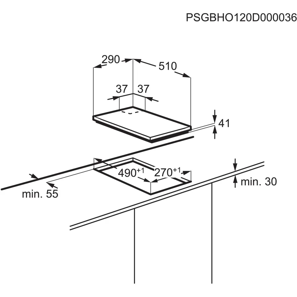 AEG HGX3220SM 30cm Gas Domino,Stainless Steel