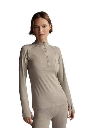 Always Warm Base Layer Half Zip, Taupe Marl