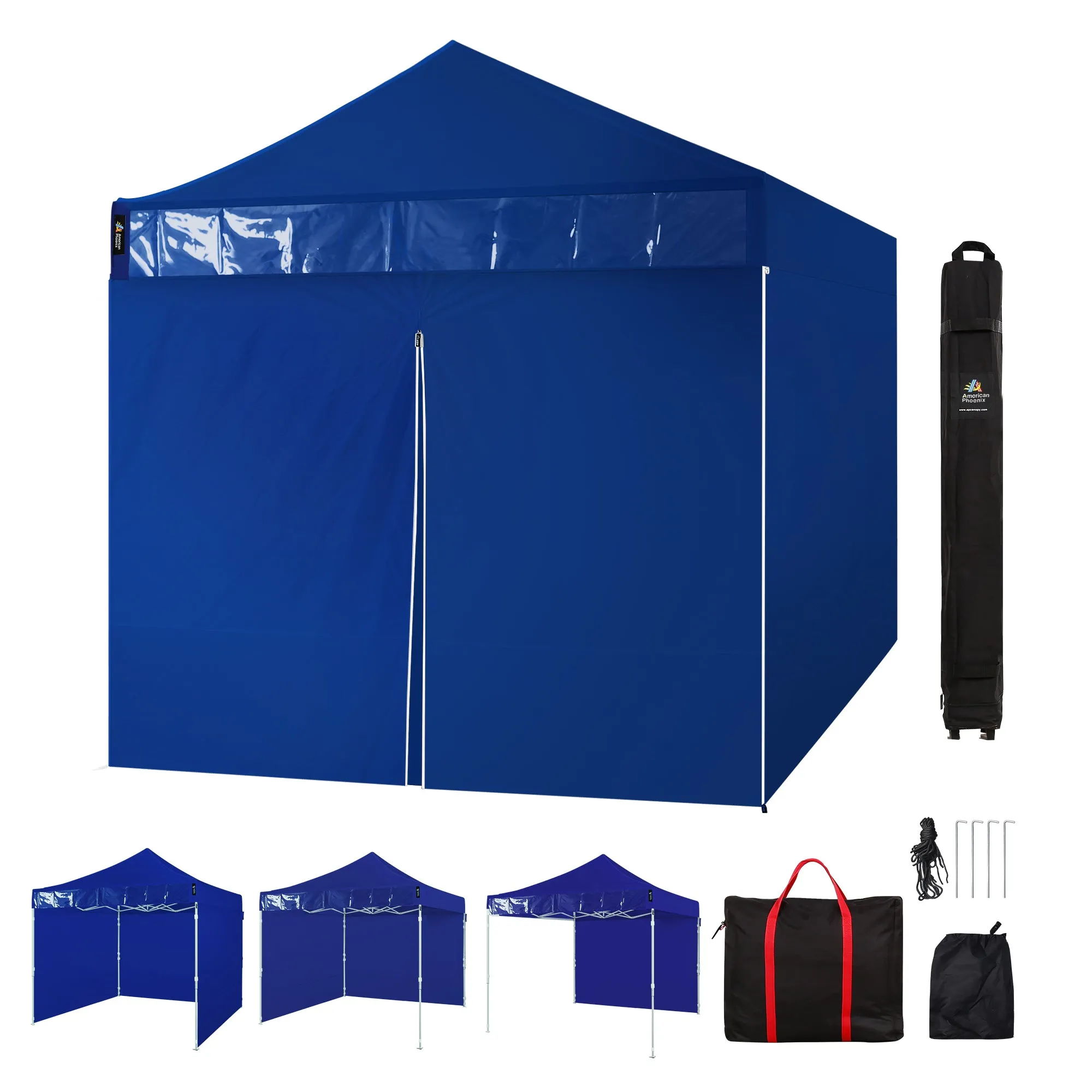 American Phoenix 10x10 Commercial Canopy Tent with Walls (Blue)