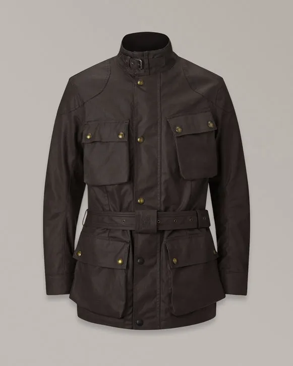 BELSTAFF TRIALMASTER ULTRACORE WAX COTTON MOTORCYCLE JACKET - MAHOGANY