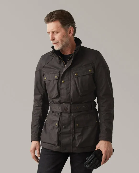 BELSTAFF TRIALMASTER ULTRACORE WAX COTTON MOTORCYCLE JACKET - MAHOGANY