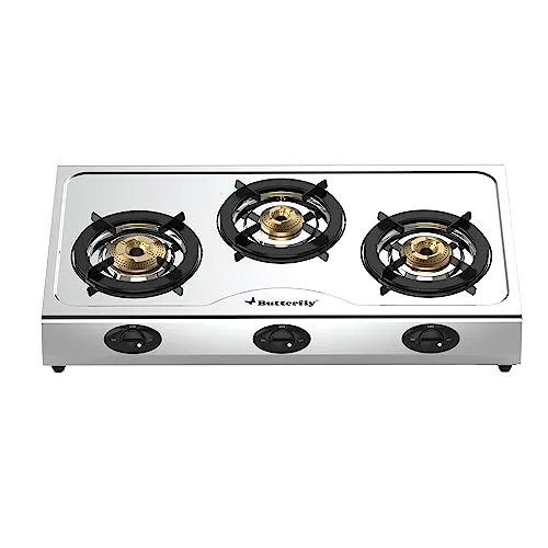 Butterfly Bolt 3B Stainless Steel LPG Gas Stove, Silver