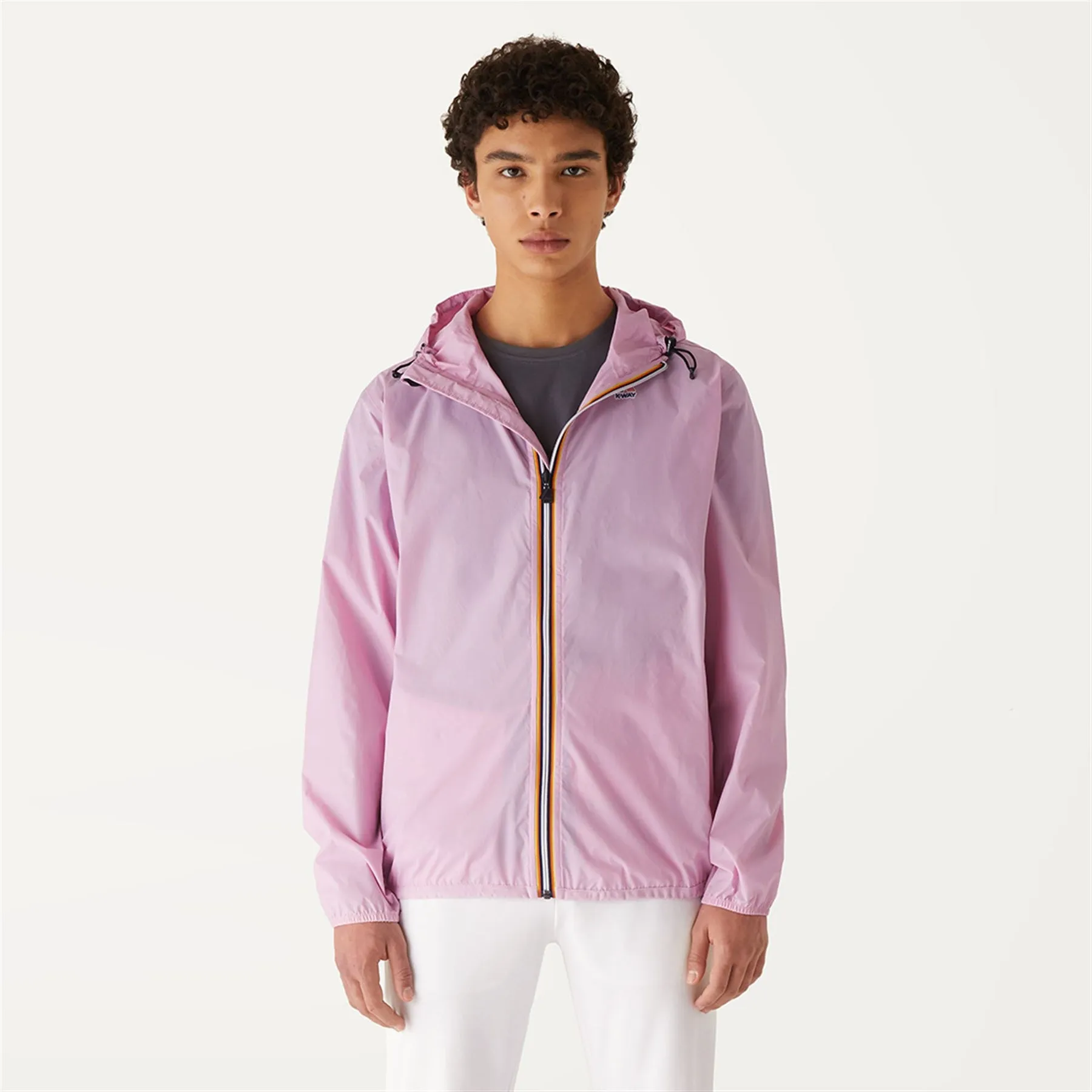 Claude - Unisex Packable Full Zip Waterproof  Rain Jacket in Pink