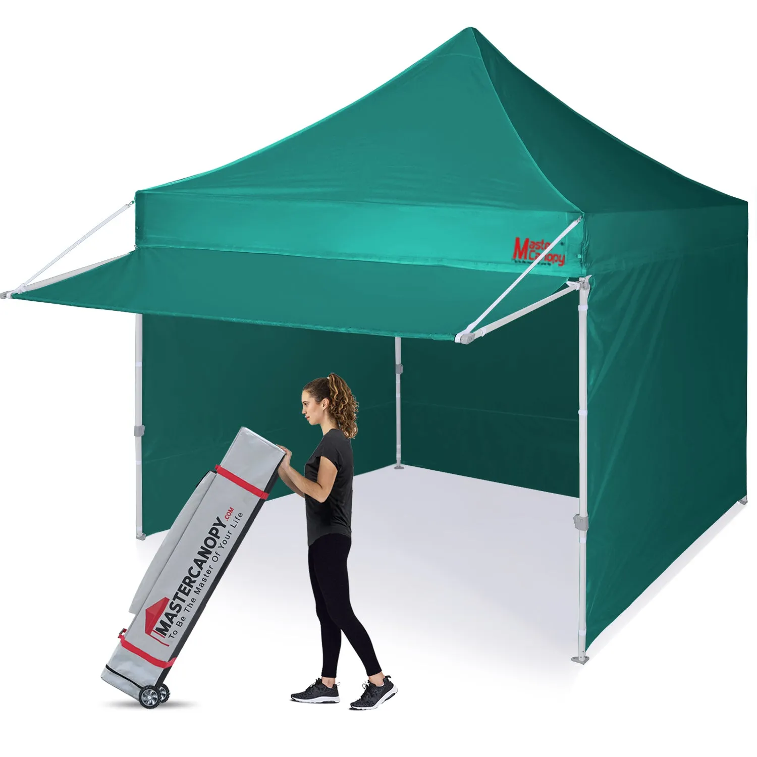 Commercial Series- 10x10 Pop Up Canopy Tent with Awning and 4 Removable Sidewalls