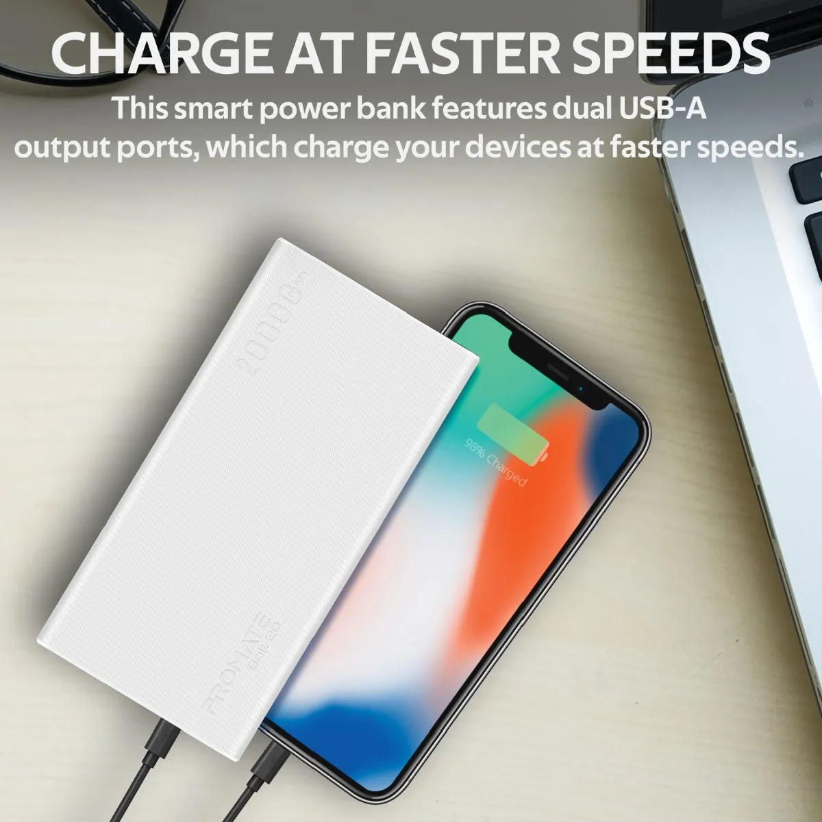 Compact Smart Charging Power Bank with Dual USB Output