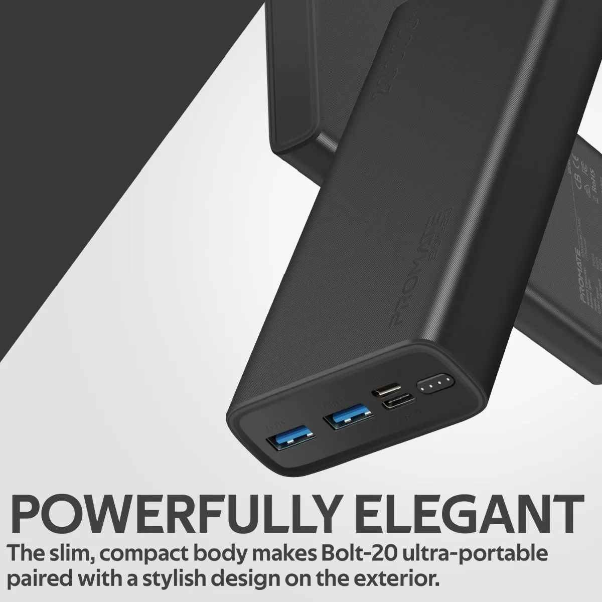 Compact Smart Charging Power Bank with Dual USB Output