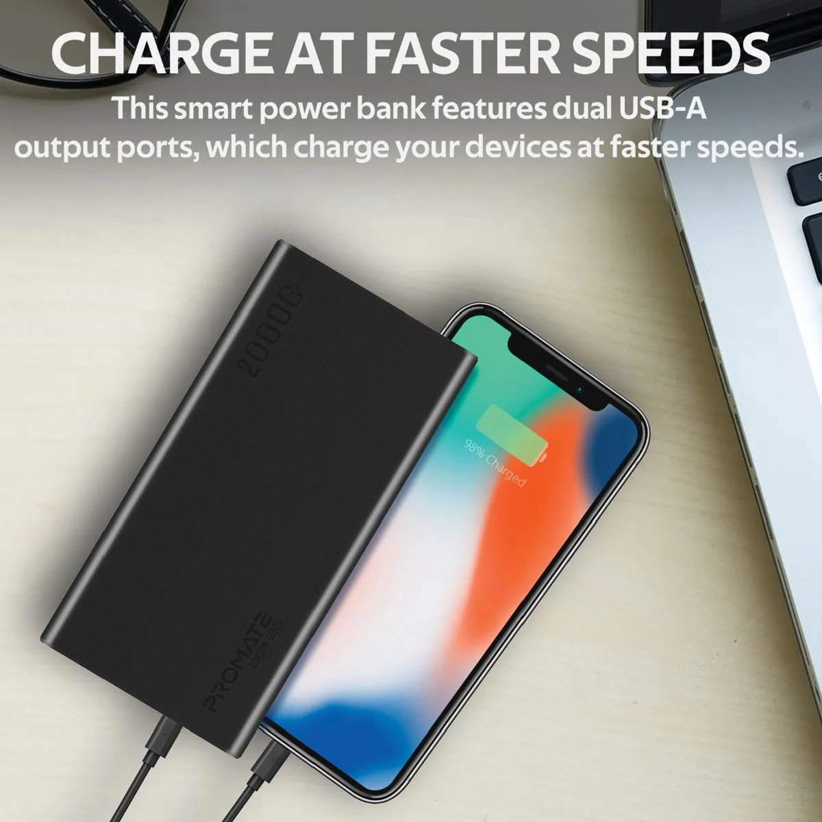 Compact Smart Charging Power Bank with Dual USB Output