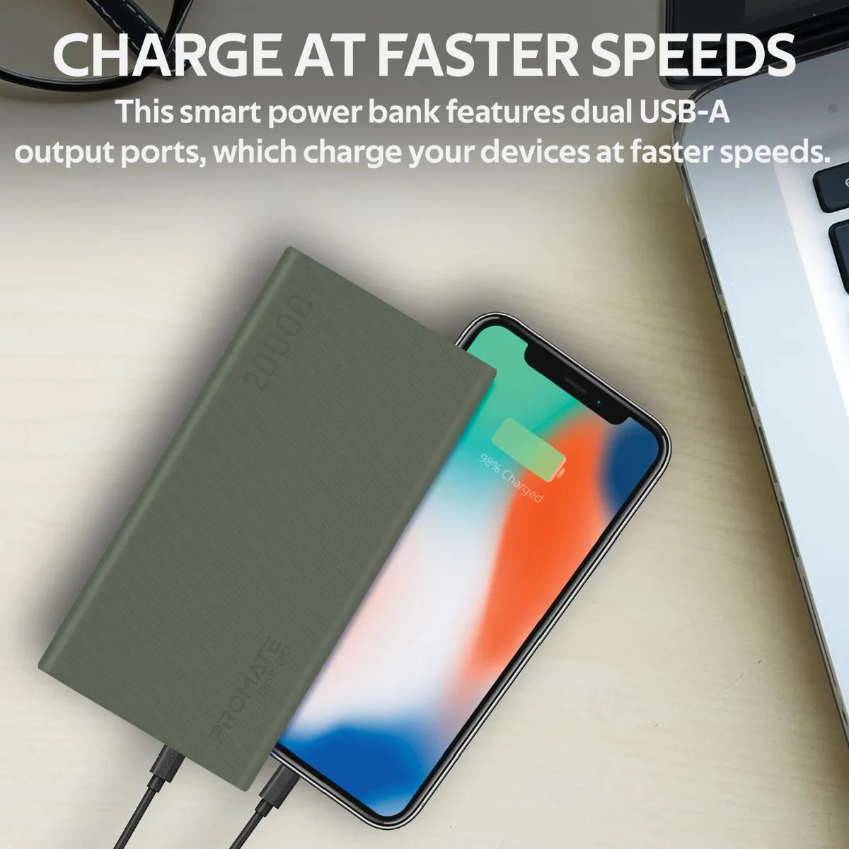 Compact Smart Charging Power Bank with Dual USB Output