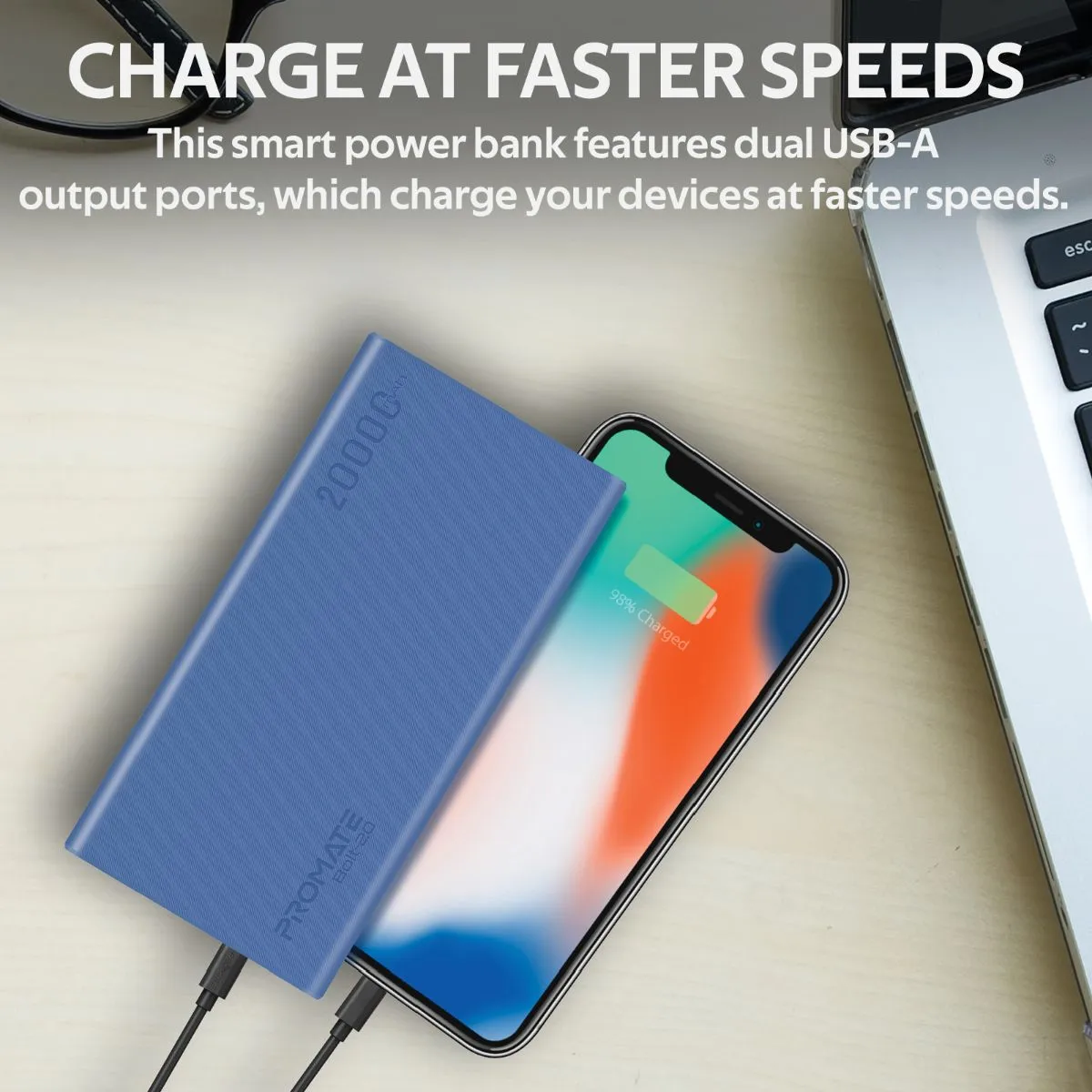 Compact Smart Charging Power Bank with Dual USB Output