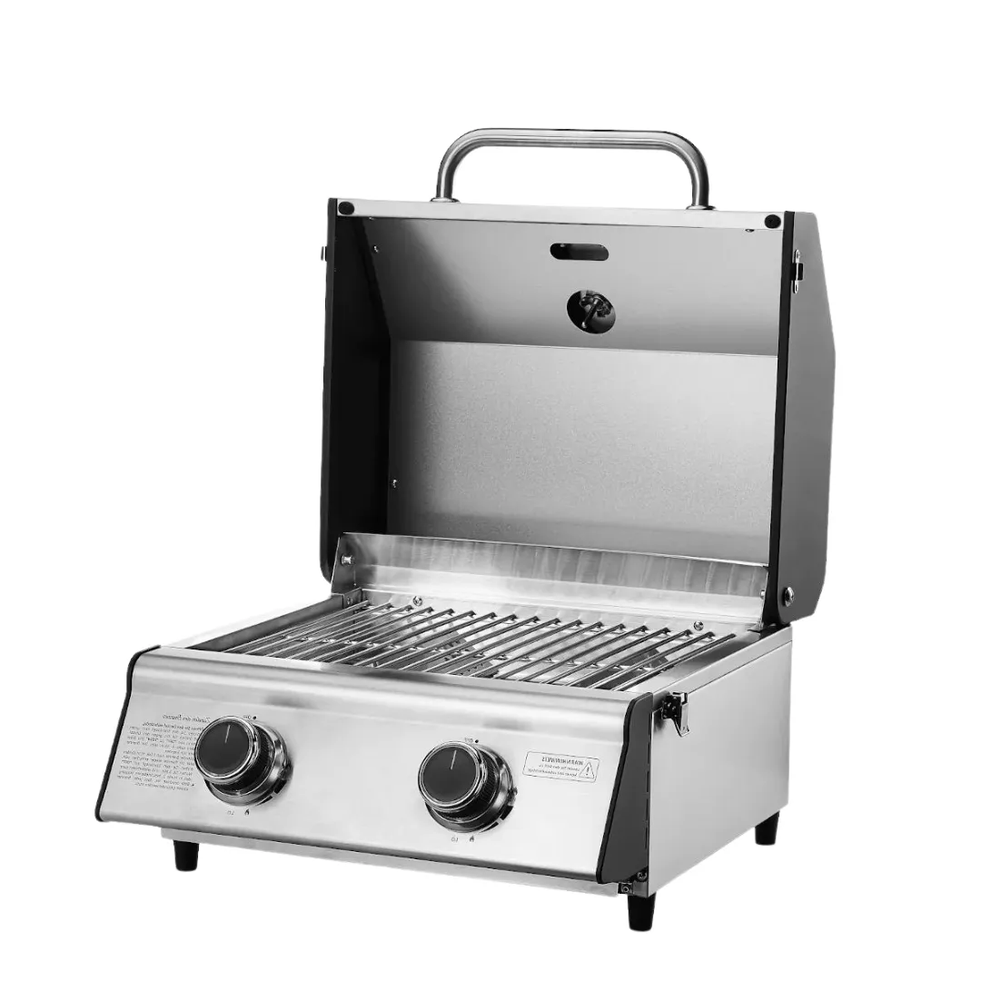 Compact Stainless Steel 2 Burner Gas Barbecue