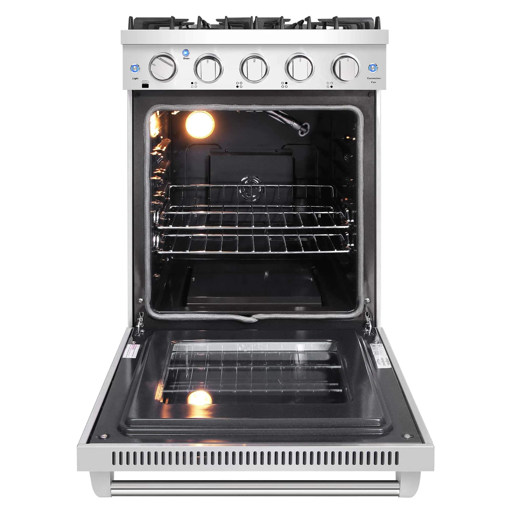 Cosmo 24-Inch Slide-In Freestanding Gas Range with 4 Sealed Burners in Stainless Steel (COS-EPGR244)