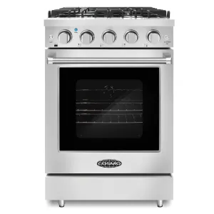 Cosmo 24-Inch Slide-In Freestanding Gas Range with 4 Sealed Burners in Stainless Steel (COS-EPGR244)