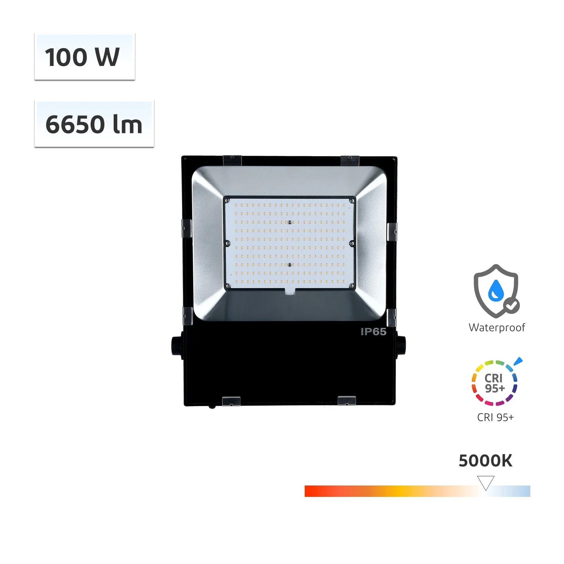 CRI-MAX CRI 95  100W LED Floodlight 5000K