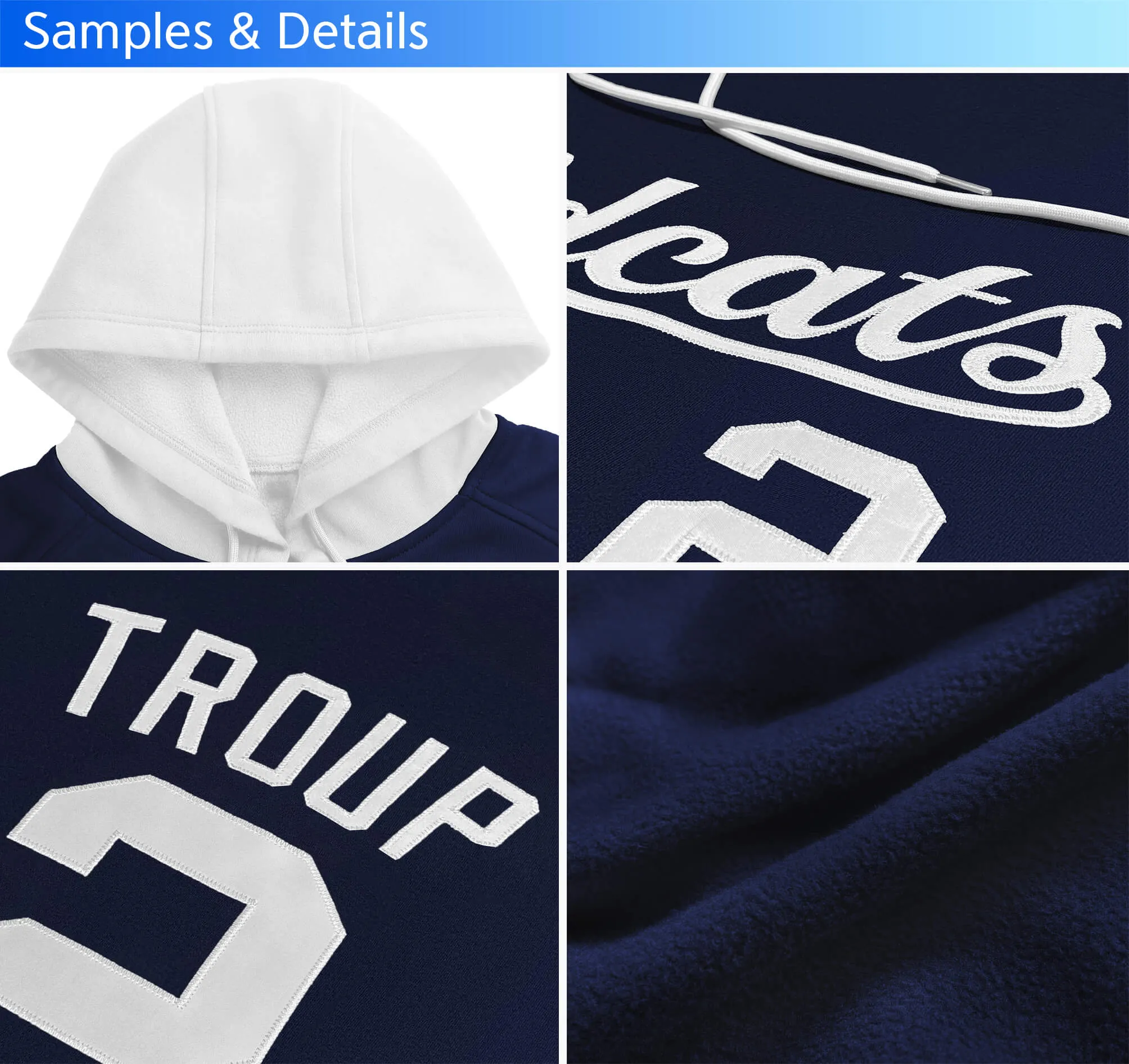 Custom Aqua Navy-Gray Raglan Sleeves Pullover Personalized Team Sweatshirt Hoodie