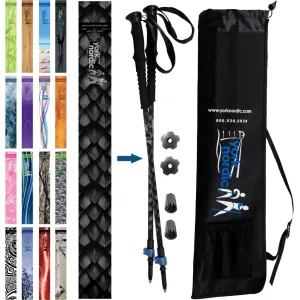 Dragon Scales Hiking & Walking Poles w-flip locks, detachable feet and travel bag - pair - For Heights up to 6’2”