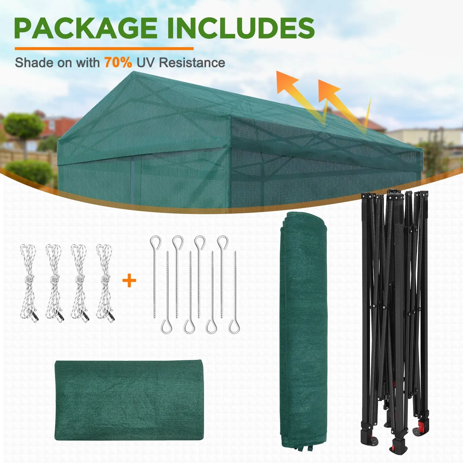 EAGLE PEAK 8x6 Portable Walk-in Mesh Cover Greenhouse with Shade Cloth