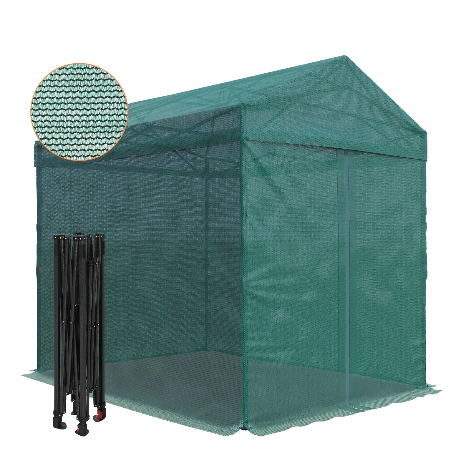 EAGLE PEAK 8x6 Portable Walk-in Mesh Cover Greenhouse with Shade Cloth