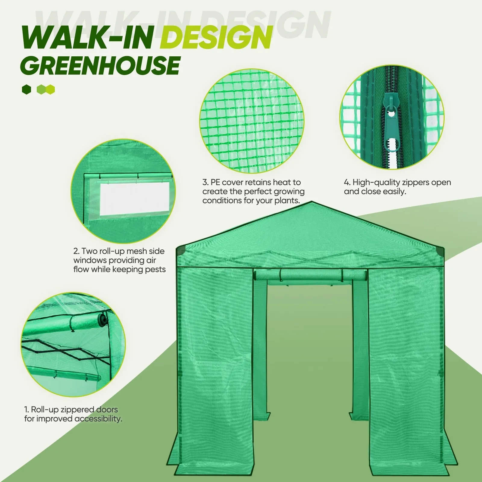 EAGLE PEAK 8x8 Portable Walk-in Greenhouse