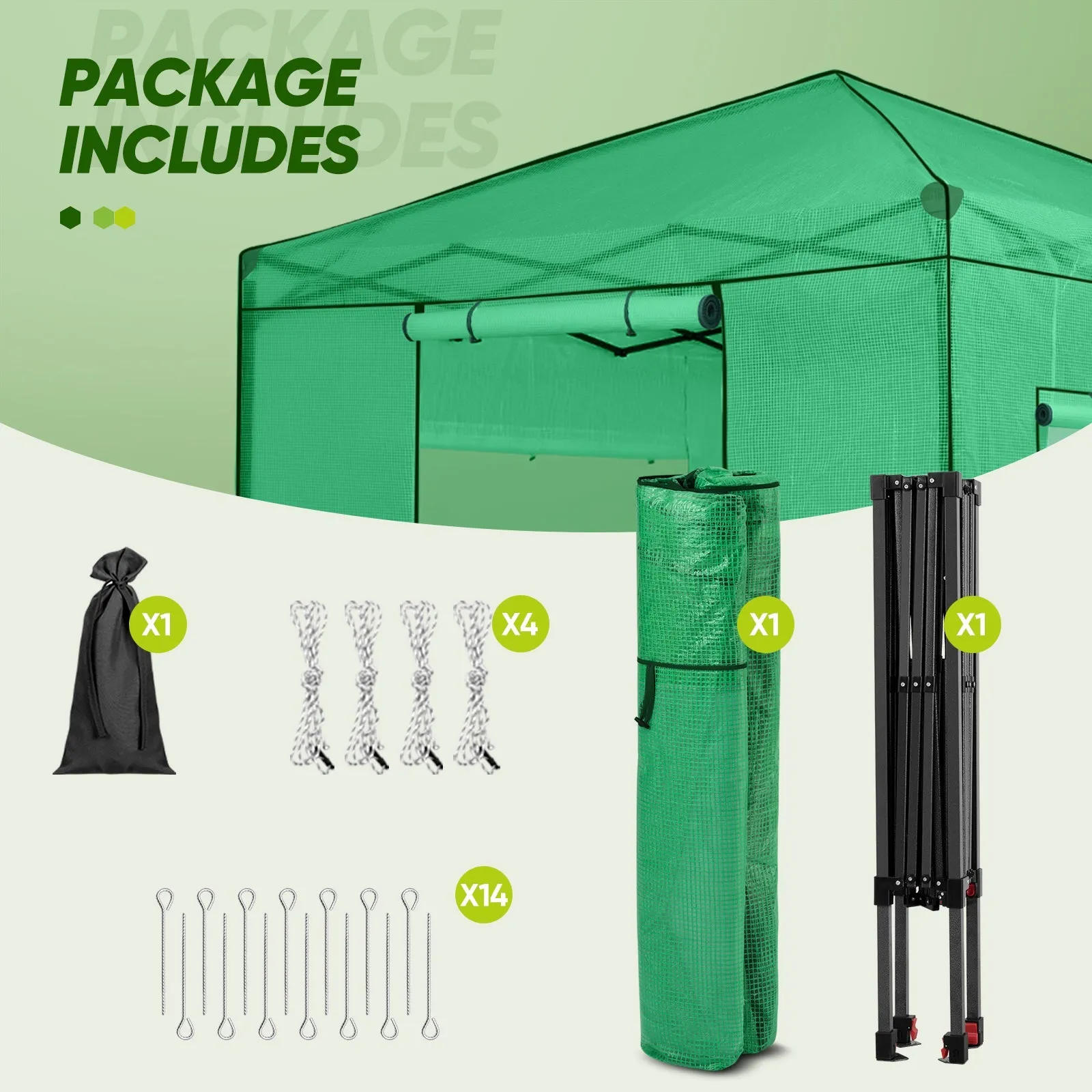 EAGLE PEAK 8x8 Portable Walk-in Greenhouse