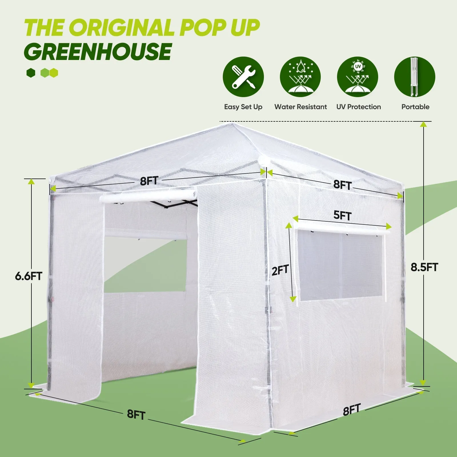 EAGLE PEAK 8x8 Portable Walk-in Greenhouse