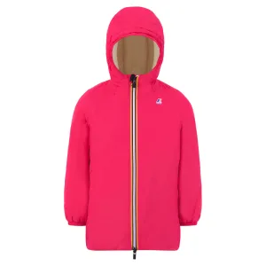 Eiffel Orsetto - Kids Sherpa Lined Waterproof Jacket in Ecru - Fuchsia Magenta