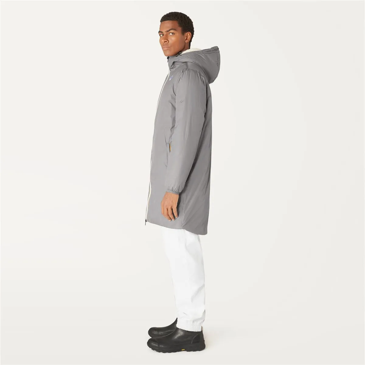 Eiffel Orsetto - Unisex Sherpa Lined Waterproof Rain Jacket in Grey Smoked