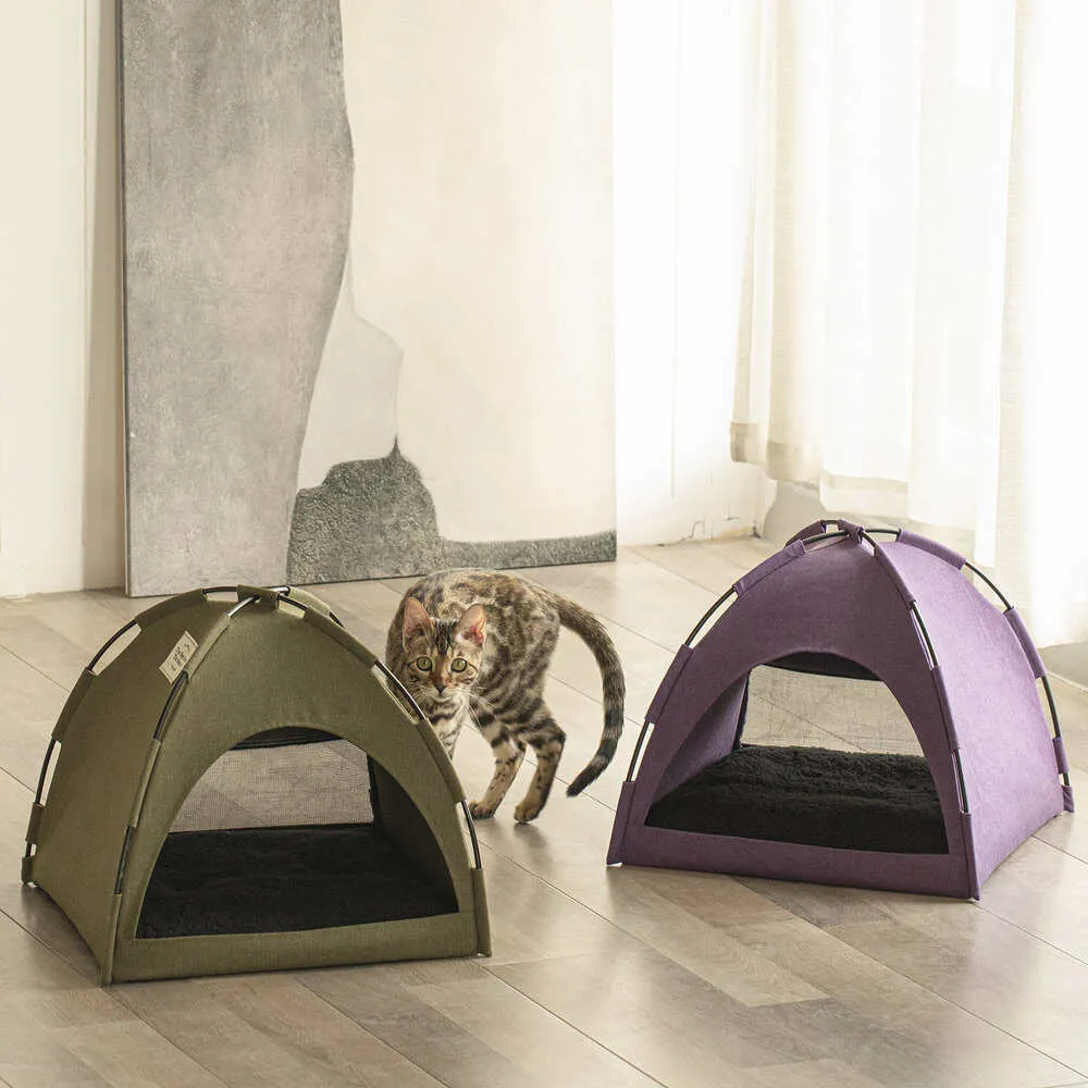 Furrytail Little Glamper Tent Purple Bed For Cats & Dogs