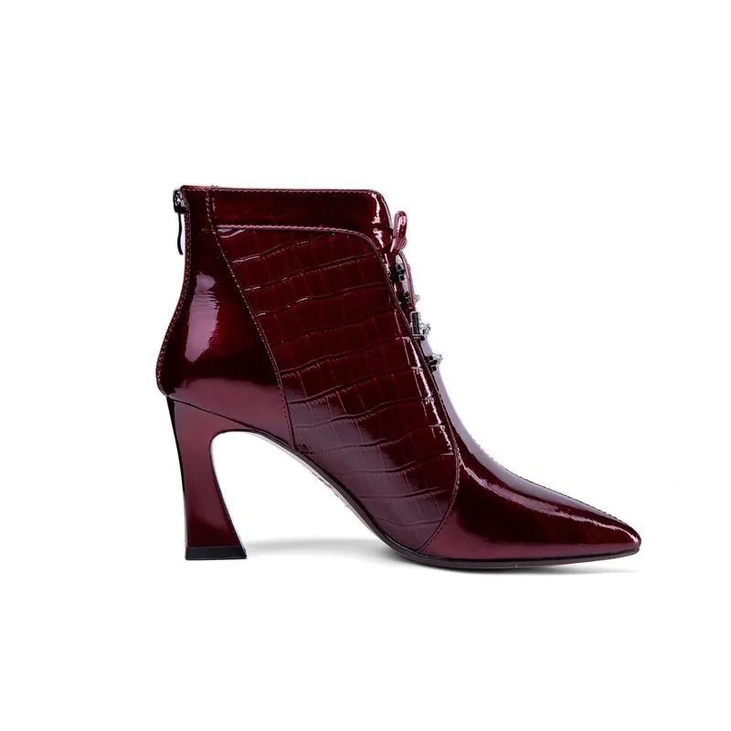 GatorLuxe Zipper Closed Exotic Ankle Boots