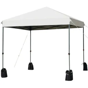 GrandShoppersHub  8’ x 8' Outdoor Pop up Canopy Tent Instant Shelter Canopy with Roller Bag & 4 Sand Bags