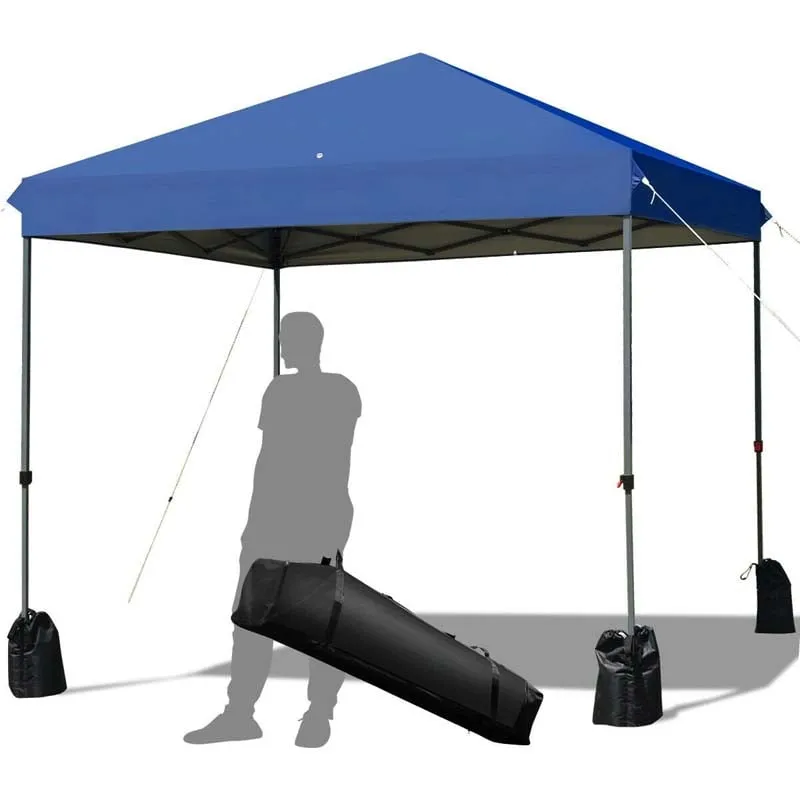 GrandShoppersHub  8’ x 8' Outdoor Pop up Canopy Tent Instant Shelter Canopy with Roller Bag & 4 Sand Bags