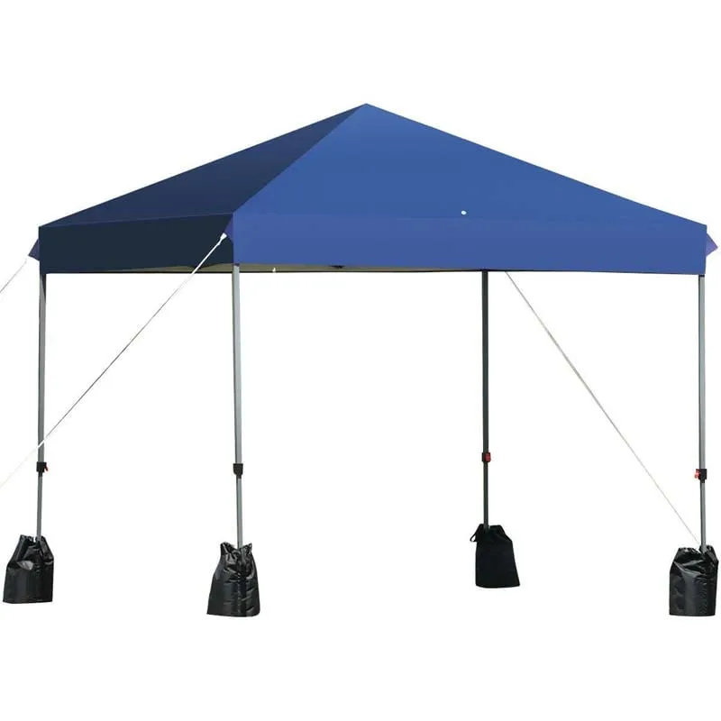 GrandShoppersHub  8’ x 8' Outdoor Pop up Canopy Tent Instant Shelter Canopy with Roller Bag & 4 Sand Bags