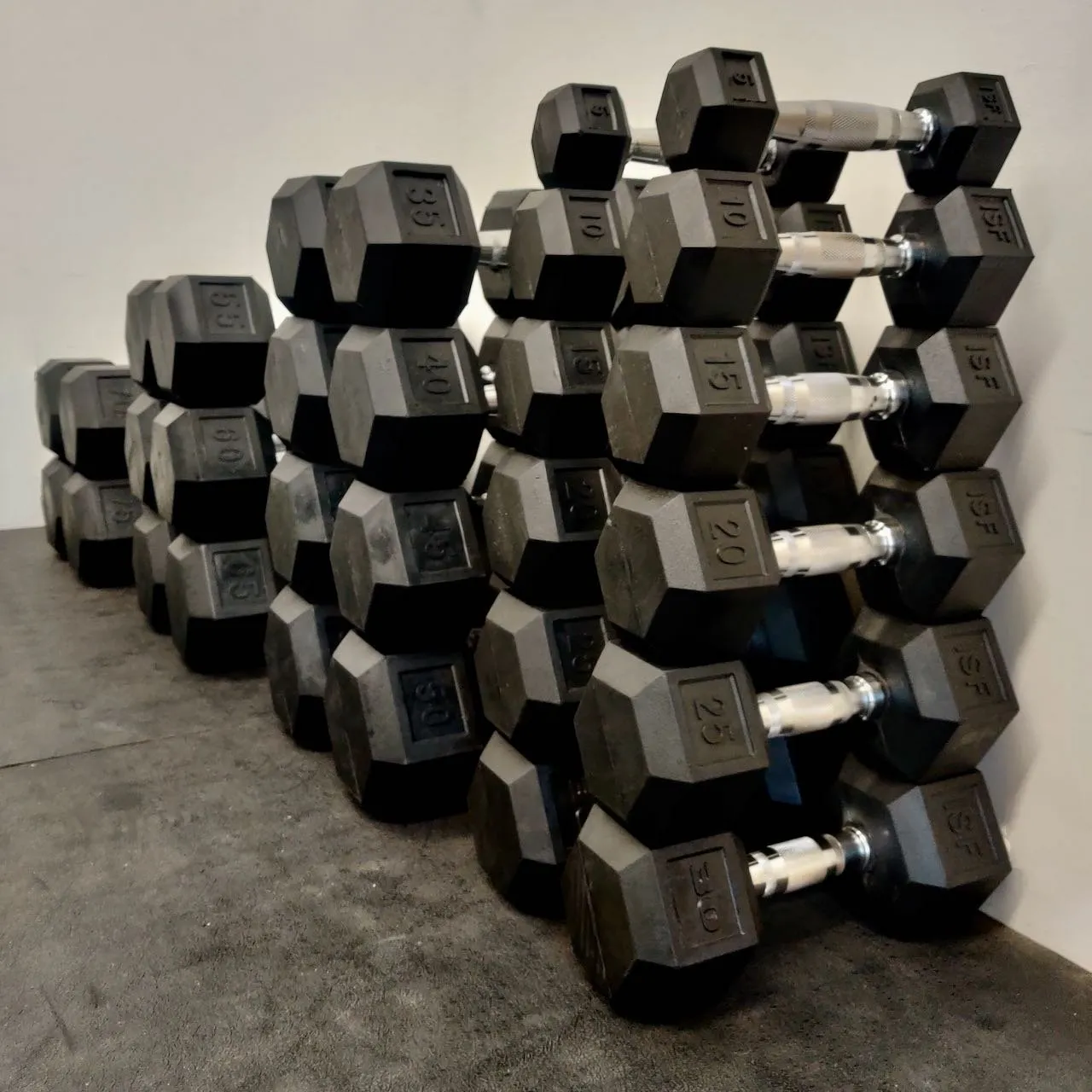 ISF Rubber Hex Dumbbells Sets - Durable and Low-Odor Dumbbells