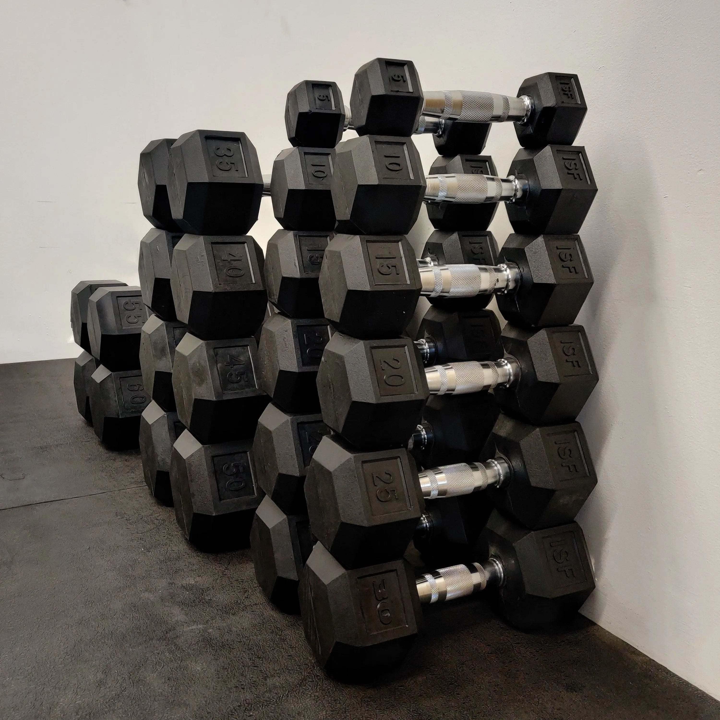 ISF Rubber Hex Dumbbells Sets - Durable and Low-Odor Dumbbells