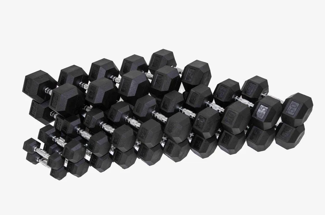 ISF Rubber Hex Dumbbells Sets - Durable and Low-Odor Dumbbells