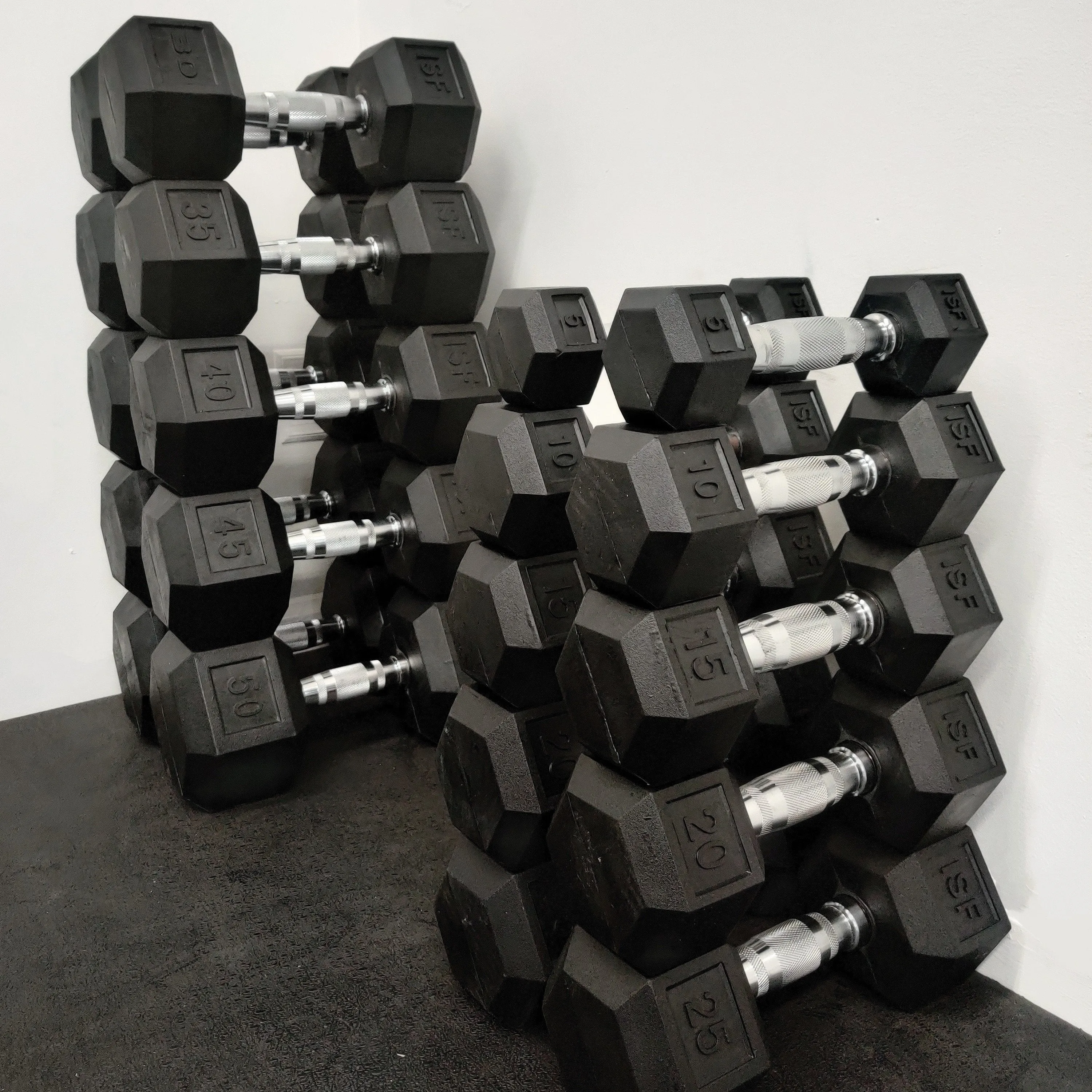 ISF Rubber Hex Dumbbells Sets - Durable and Low-Odor Dumbbells