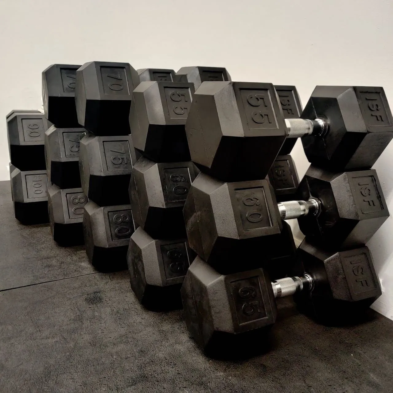 ISF Rubber Hex Dumbbells Sets - Durable and Low-Odor Dumbbells