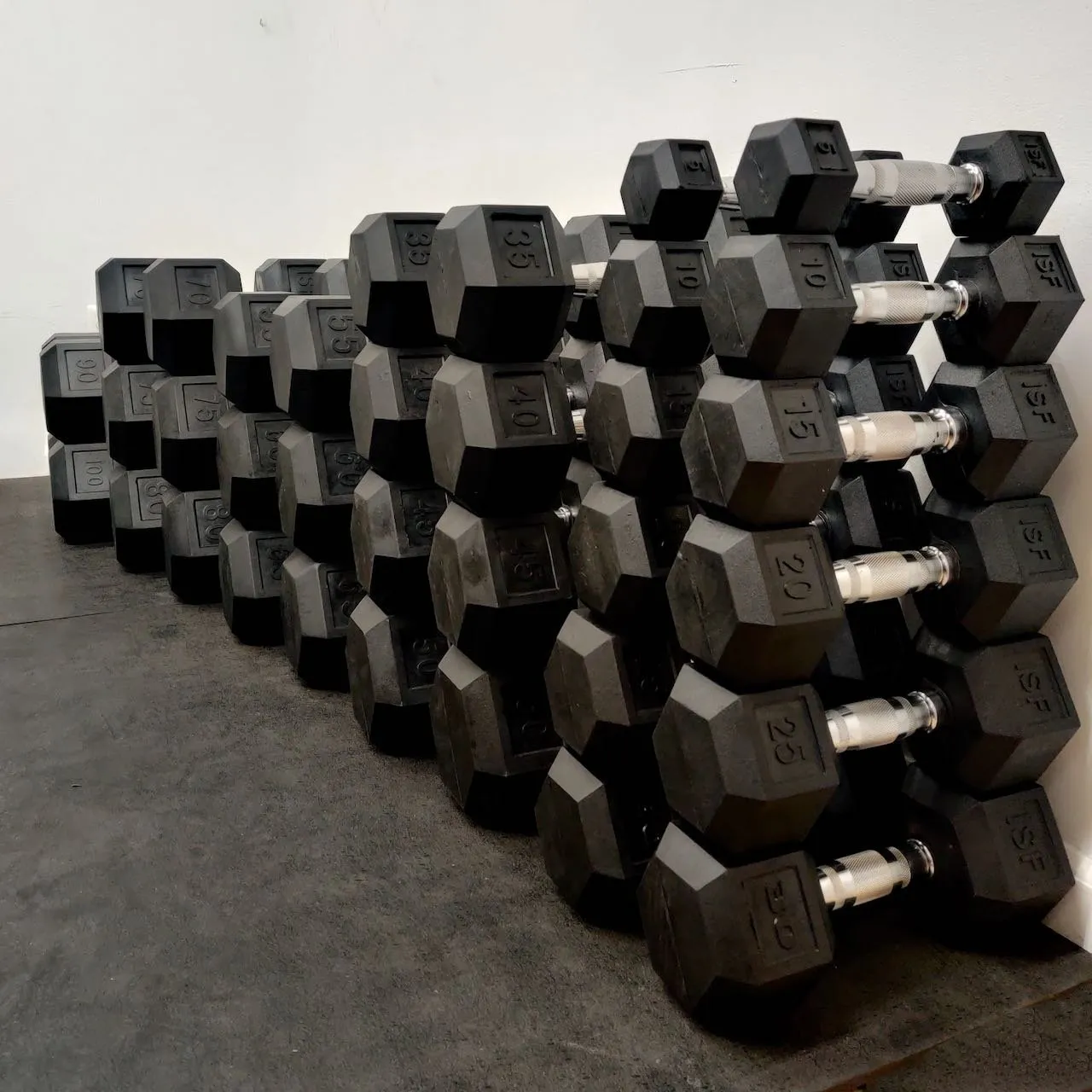 ISF Rubber Hex Dumbbells Sets - Durable and Low-Odor Dumbbells