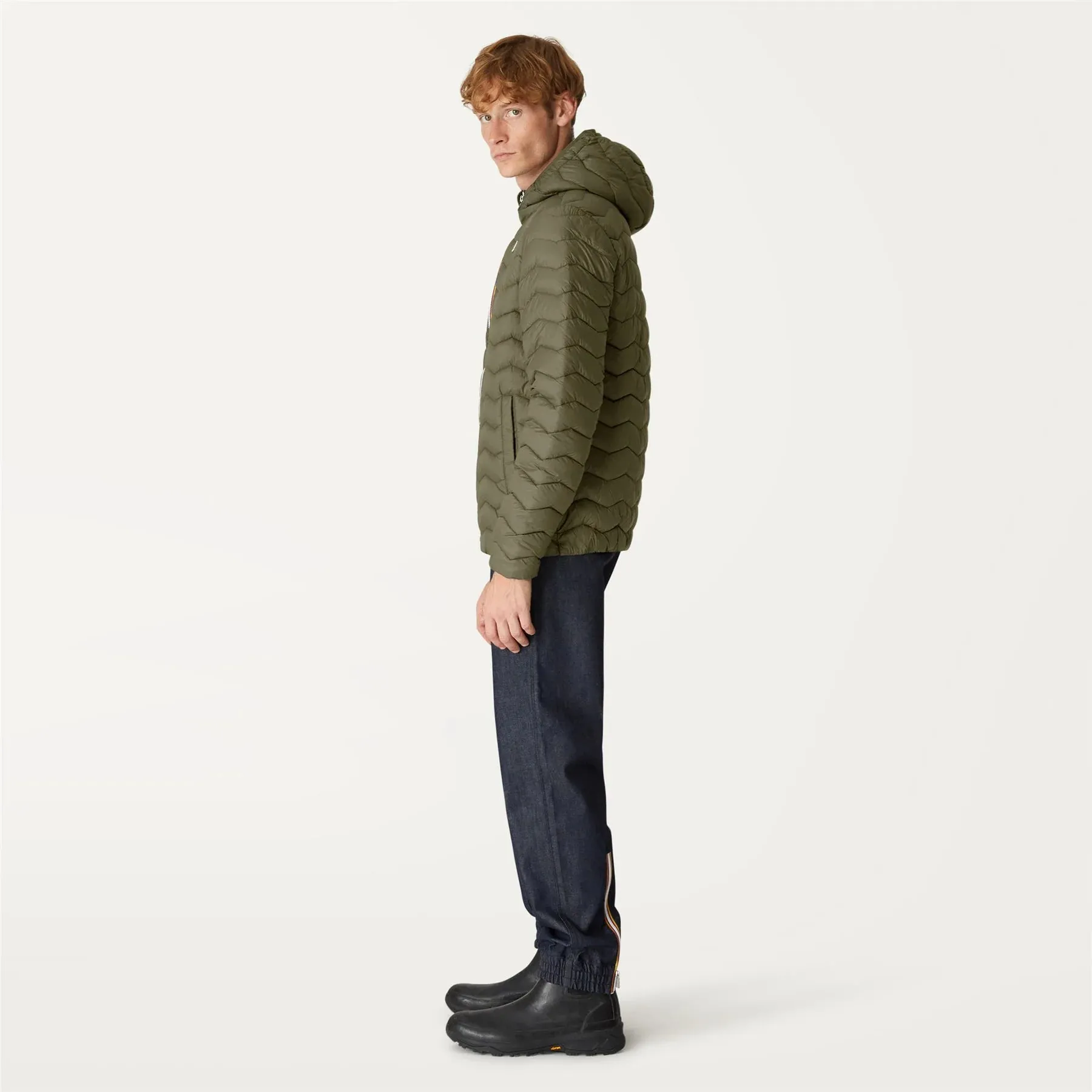 Jack Warm - Men's Quilted Packable Puffer Jacket in Green Blackish