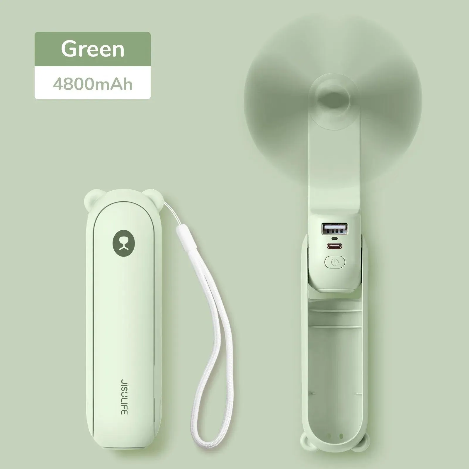 JISULIFE 3-in-1 Handheld Fan with Power Bank & LED Flashlight: Your Go-To Cooling Solution