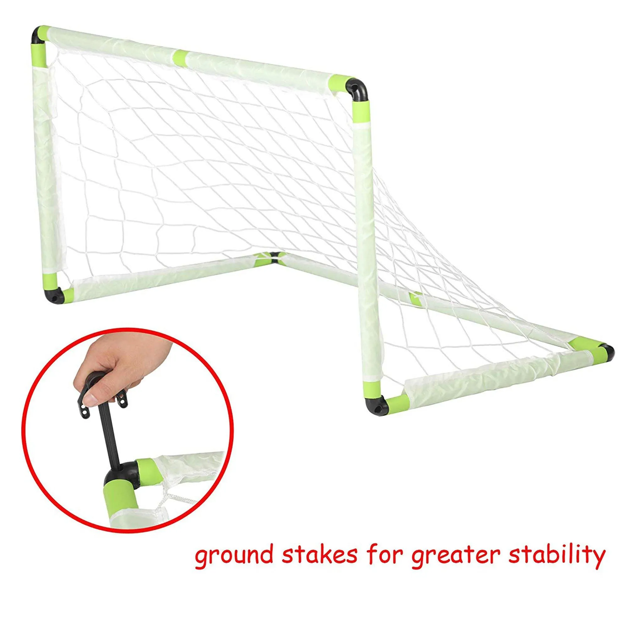 Kids Soccer Goal Portable Football Practice Net with Carry Bag and 4 Ground Stakes for Games and Training,48 x 24 x 24 inches