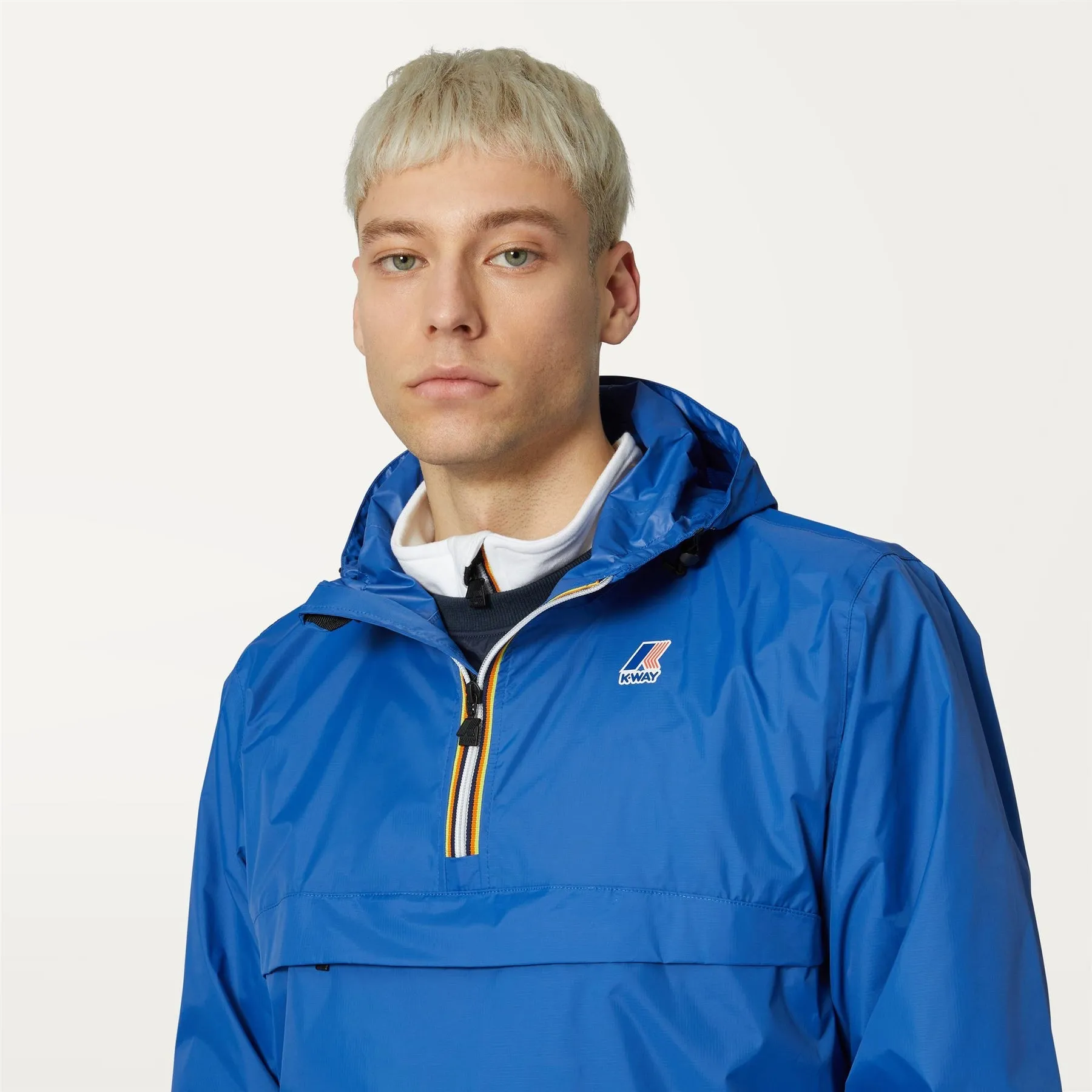 Leon - Packable Quarter Zip Rain Jacket in Blue Royal Marine