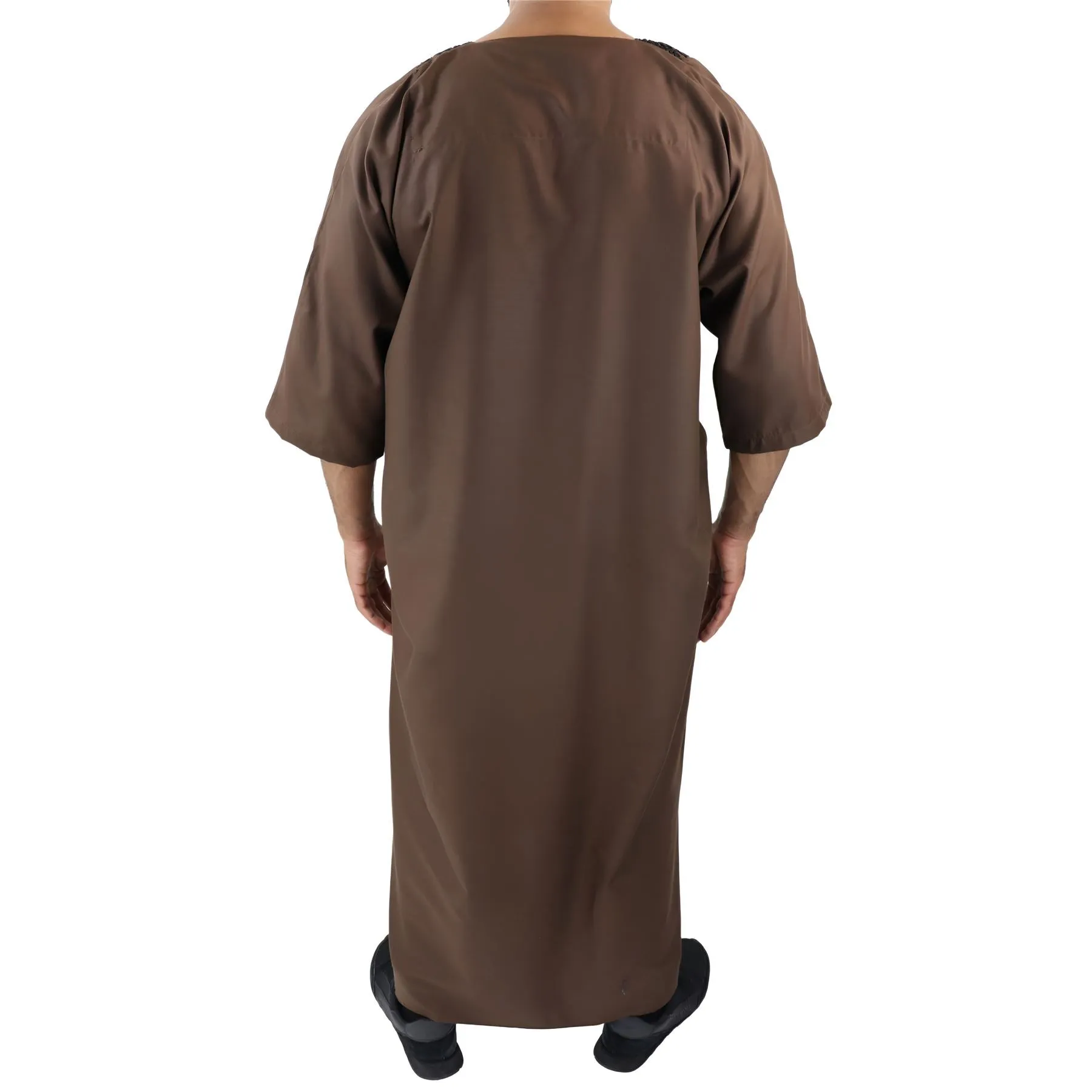 Mens Morrocan Thobe Jubba Islamic Clothing Kaftan Dubai Arabic Robe Half Short Sleeve